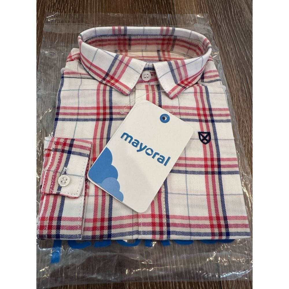 NWT boys mayoral plaid collar dress shirt